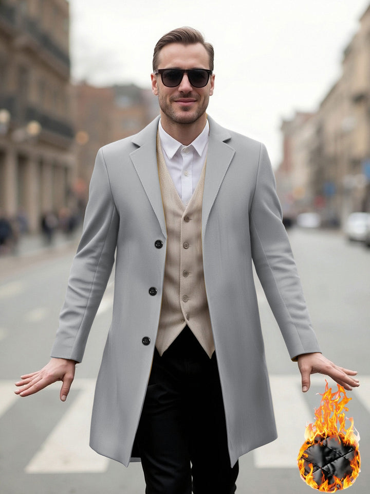 Men's elegant long coat with modern cut and optimal wearing comfort Lisslune