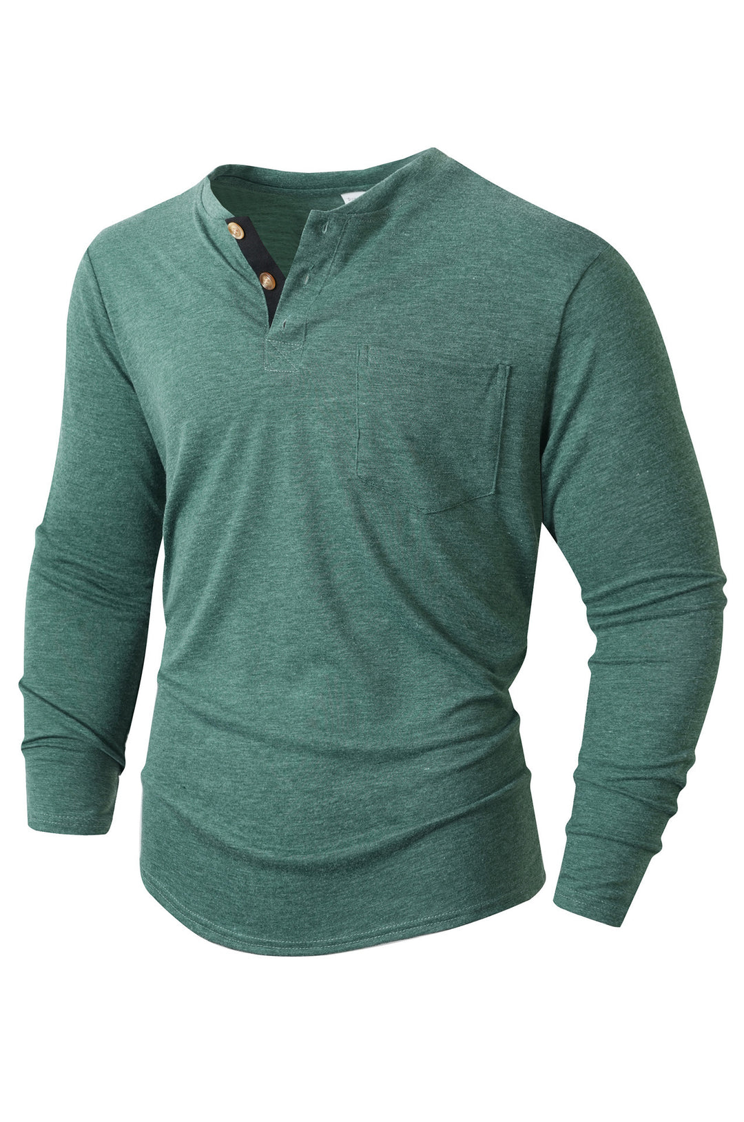Men's long-sleeve shirt with button placket and practical chest pocket Lisslune