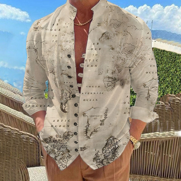 Men's shirt in world map design Skorter