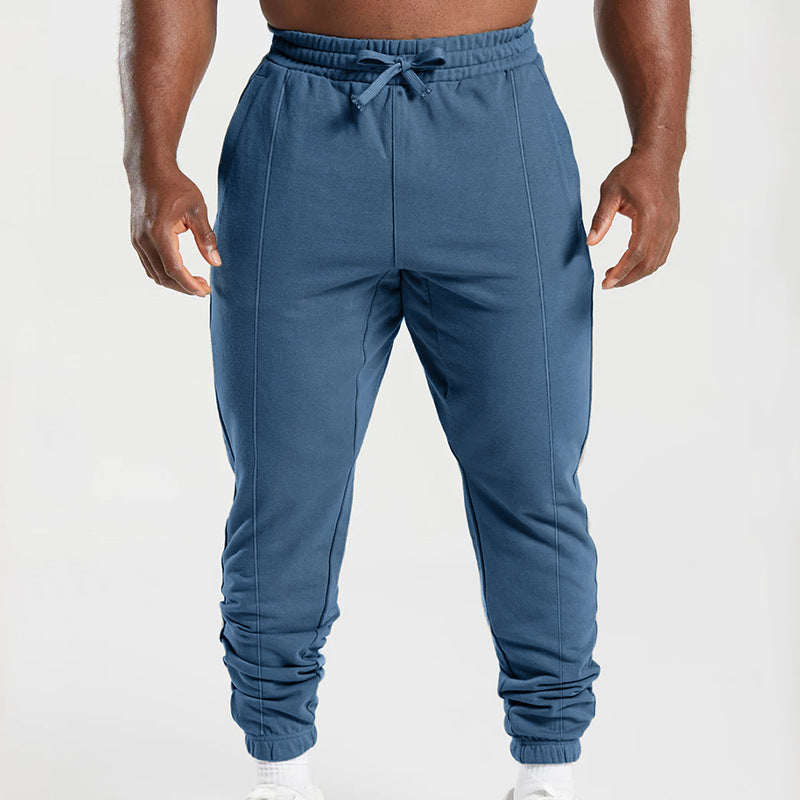 Men's casual pants made of high-quality cotton blend with elastic waistband and side pockets Lisslune