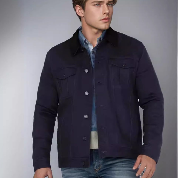 Men's denim jacket in classic style with practical pockets Lisslune