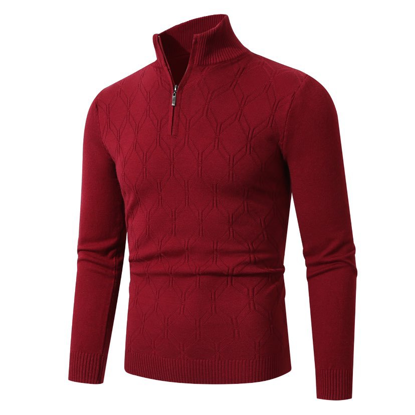Men's knit sweater with modern structured pattern Lisslune