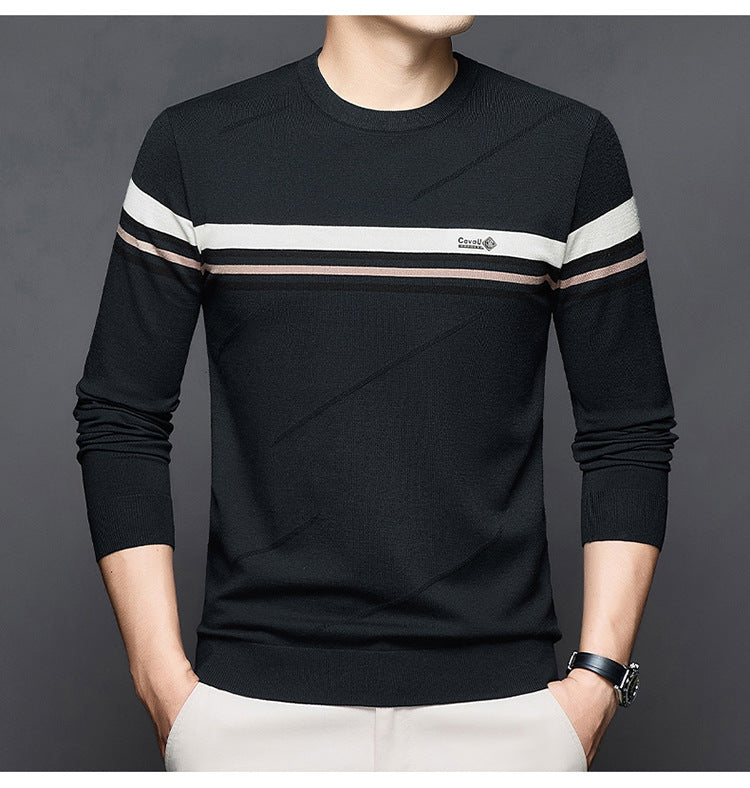 Men's elegant sweater with modern stripes Lisslune