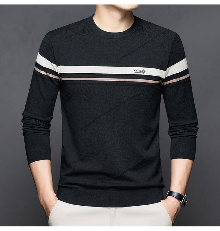 Men's elegant sweater with modern stripes Lisslune