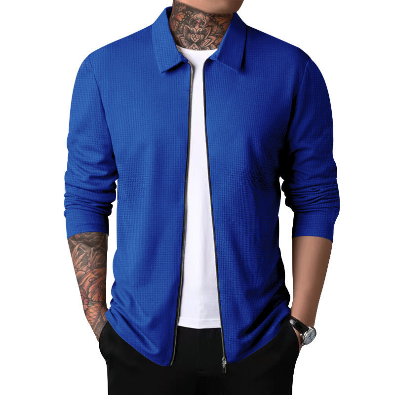 Men's casual zip-up sweater with textured upper material Lisslune