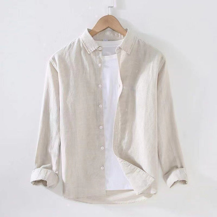 Men's casual cotton shirt with modern cut and practical details Lisslune