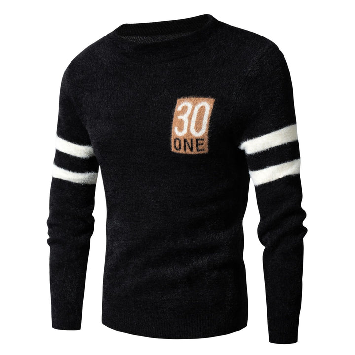 Men's sporty wool sweater with textured logo Lisslune