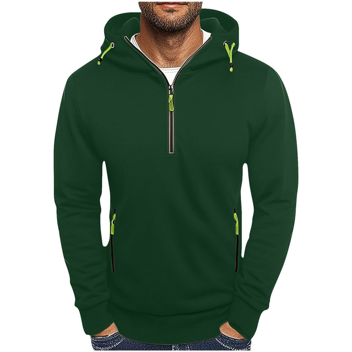 Men's fashionable hoodie with two pockets and half zipper Lisslune