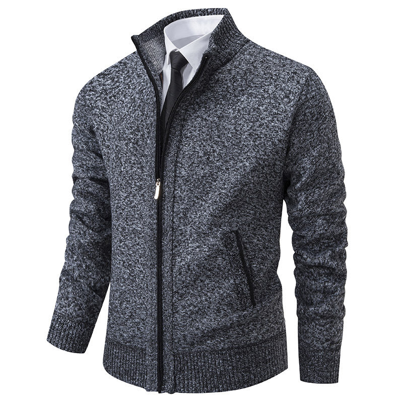 Men's sports cardigan with stand-up collar and zipper Lisslune