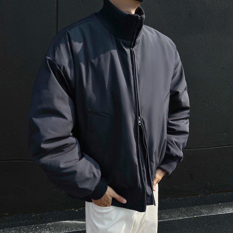 Men's casual bomber jacket with high collar and practical pockets Lisslune