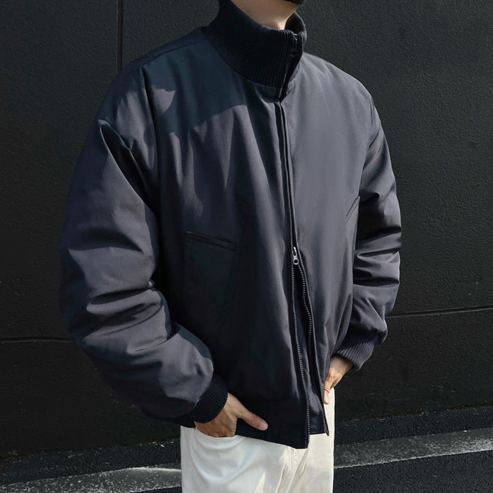 Men's casual bomber jacket with high collar and practical pockets Lisslune