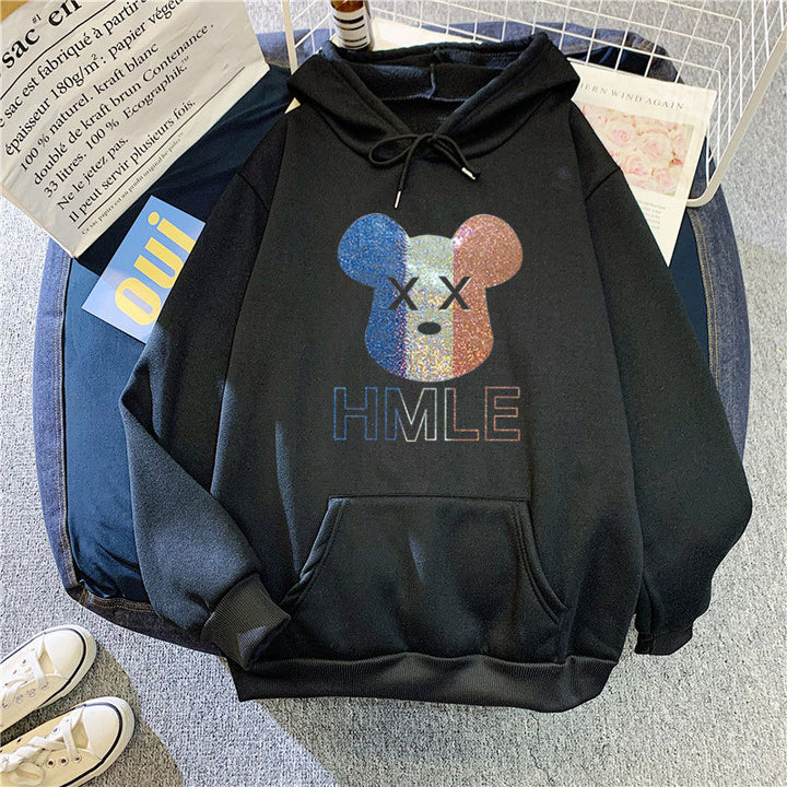 Women's hoodie with artistic bear motif Lisslune