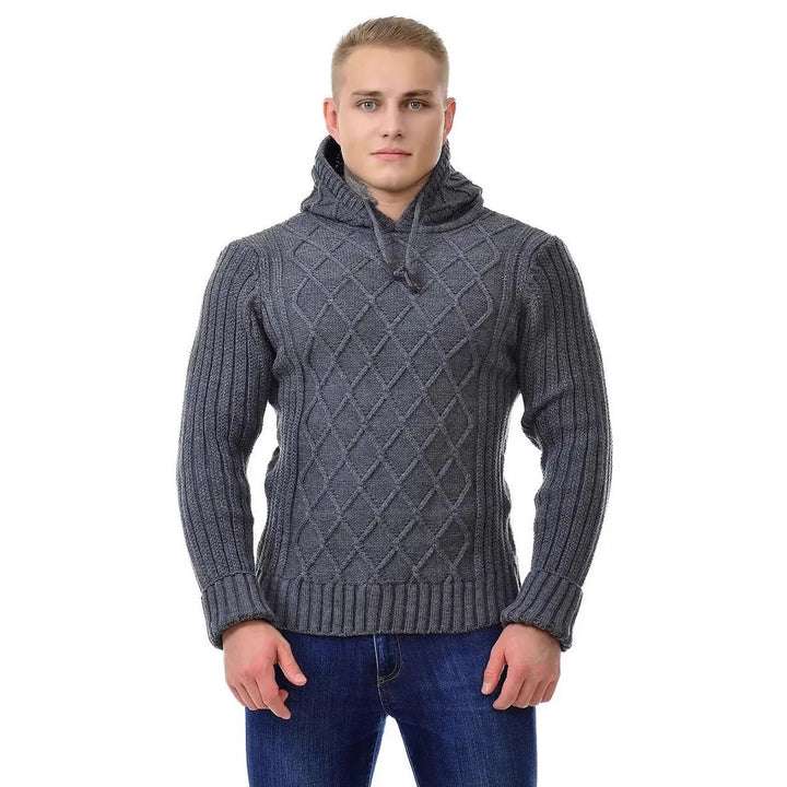 Men's knitted pullover with modern diamond pattern Lisslune