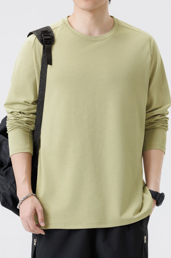 Men's breathable long sleeve t-shirt with modern structures Lisslune