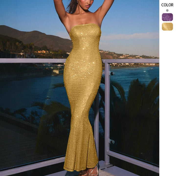 Women's Glamorous Evening Dress with Figure-Hugging Cut and Shimmering Sequins Lisslune