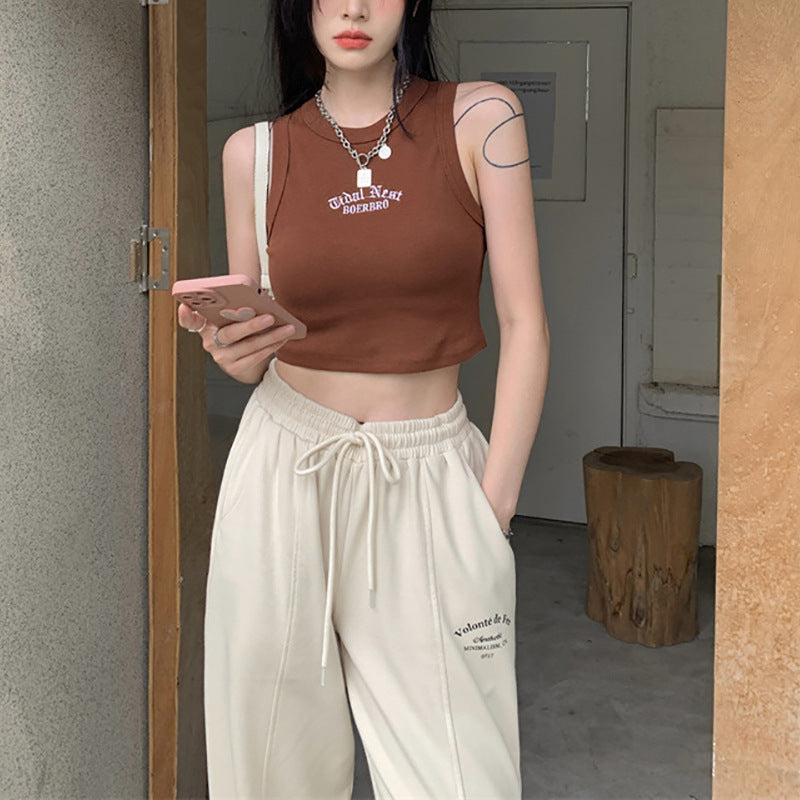 Women’s Crop Top with High Collar and Subtle Logo Lisslune