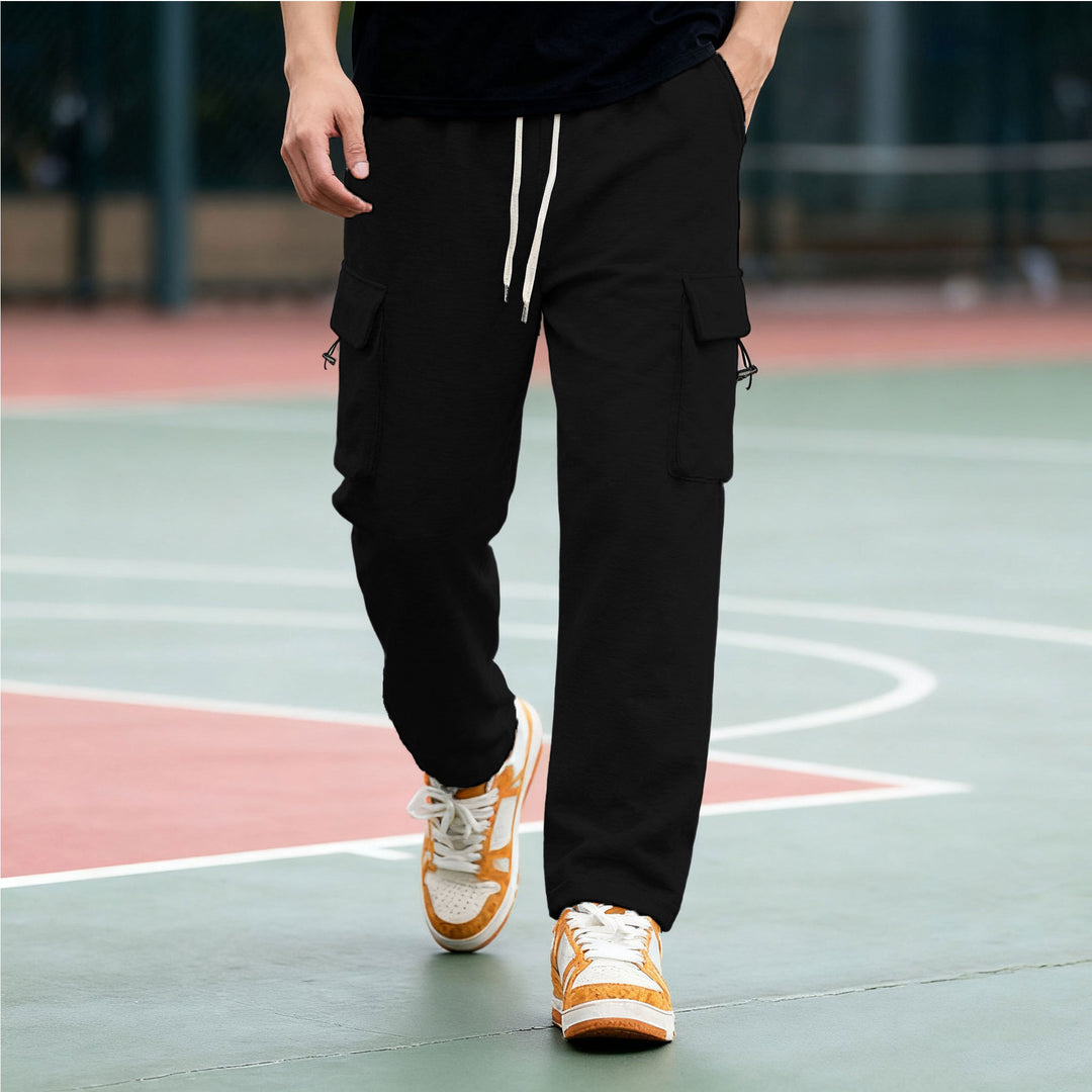 Men's cargo pants with elastic waistband and practical side pockets Lisslune
