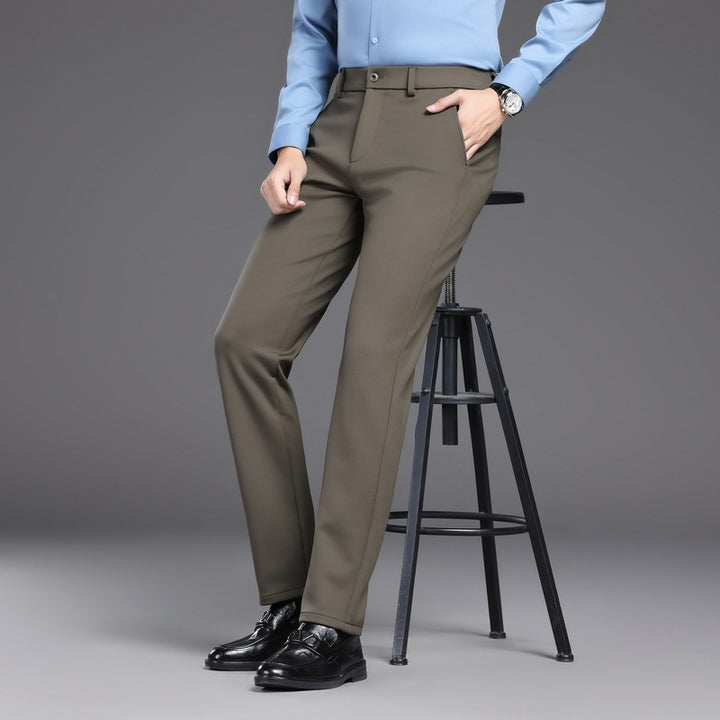 Men's modern chino pants with elastic waistband and side pockets Lisslune