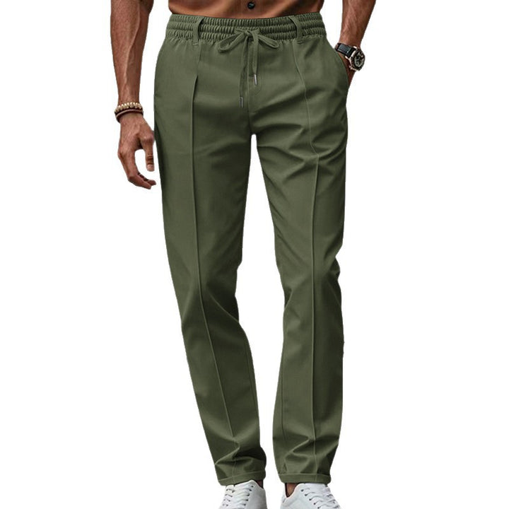 Men's elegant casual trousers with elastic waistband and modern pockets Lisslune
