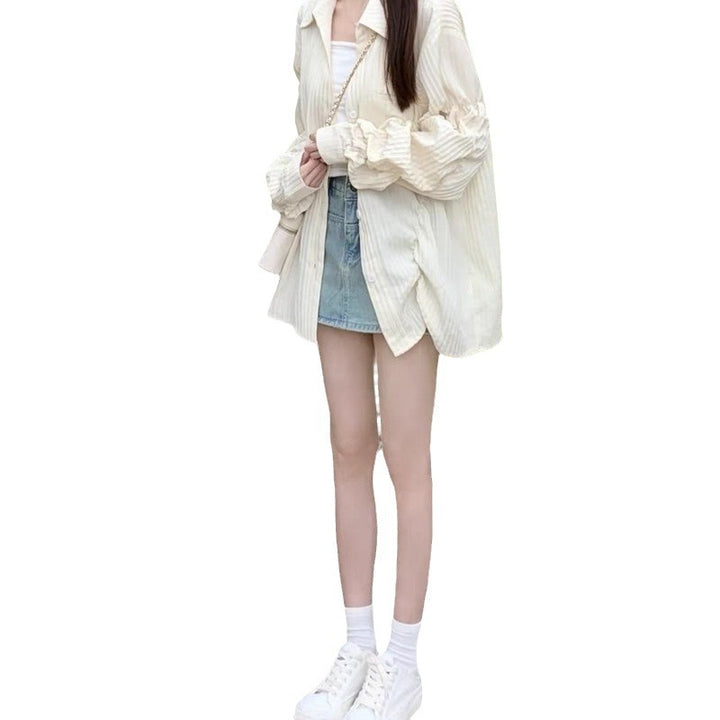 Women casual long sleeve blouse with textured fabric and stylish accents Lisslune