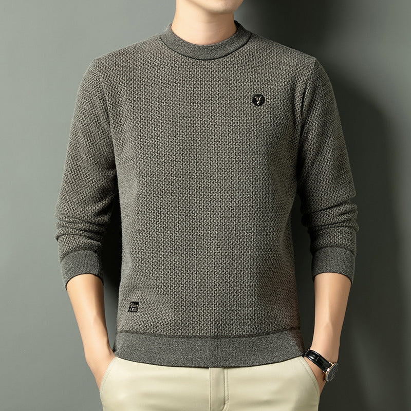 Men's Knitted Sweater with Sophisticated Textured Pattern Lisslune