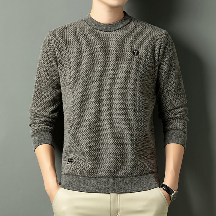 Men's Knitted Sweater with Sophisticated Textured Pattern Lisslune