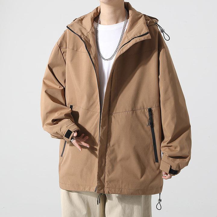 Men's Waterproof Transition Jacket with Adjustable Hood Collar and Practical Pockets Lisslune