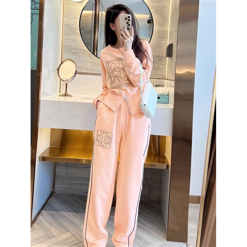 Women's sporty leisure set with zipper and comfortable fit Lisslune