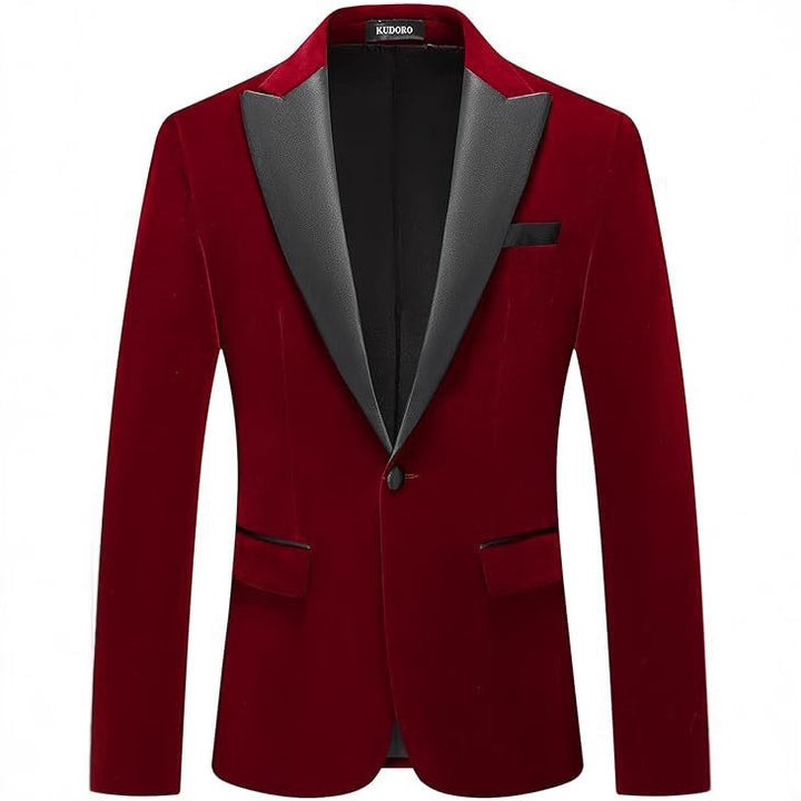 Men's elegant tuxedo blazer with satin lapels and fine texture Lisslune