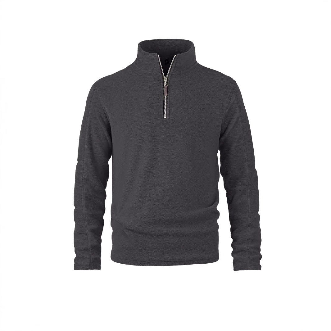 Men's fleece pullover with half-length zipper and elastic cuffs Lisslune