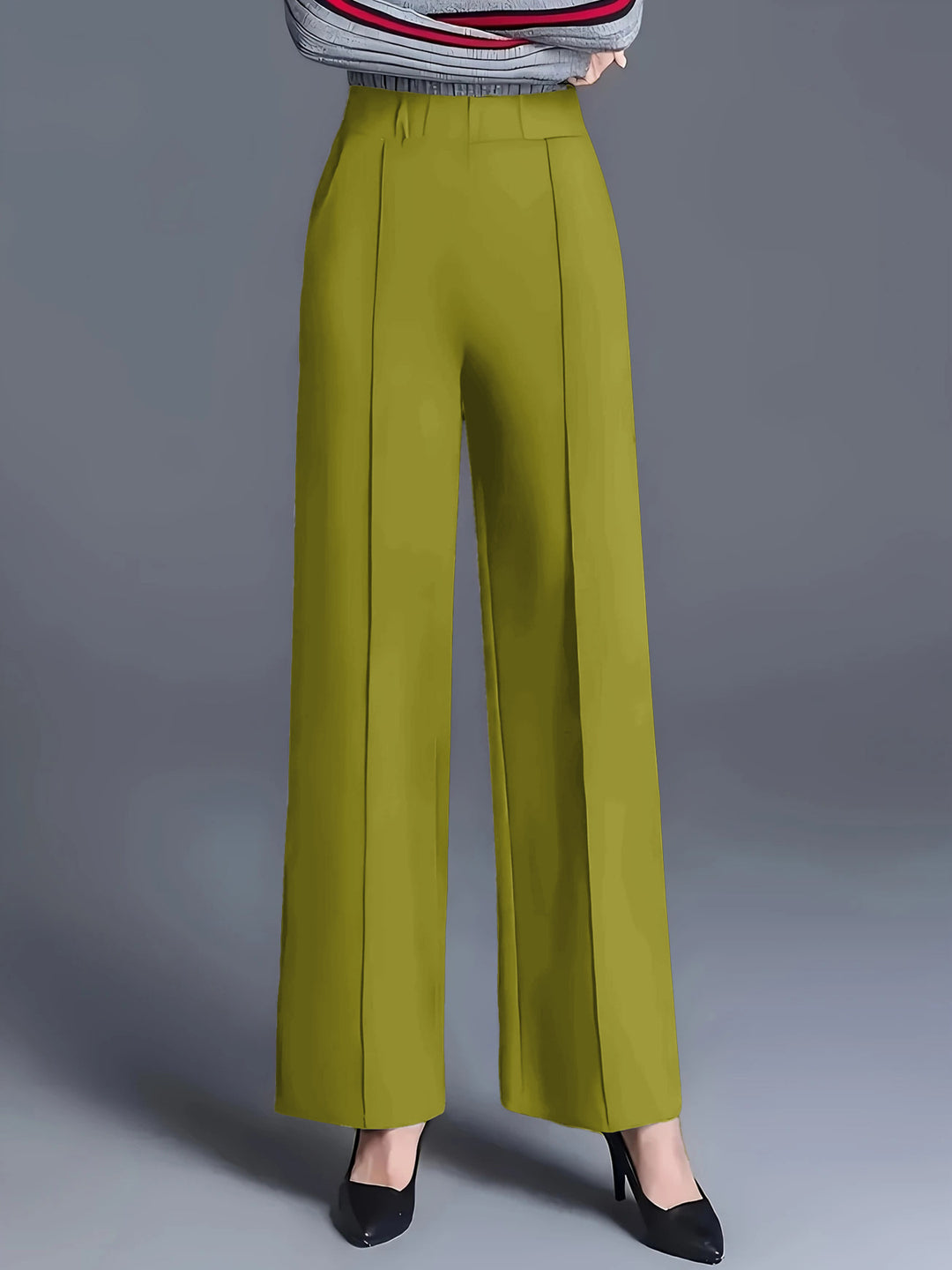 Women's Wide High-Waisted Trousers with Elegant Pleats Lisslune