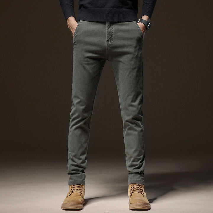 Men's Elegant Casual Trousers with Slim-Fit Cut and Practical Pockets Lisslune