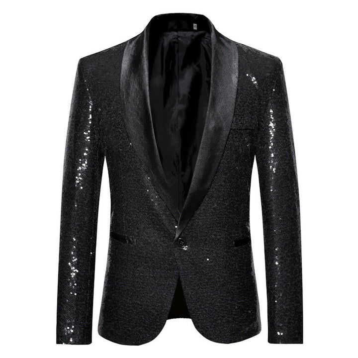 Men's shimmering sequin blazer with elegant lapel Lisslune