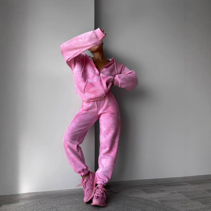 Women's sporty fleece tracksuit Lisslune