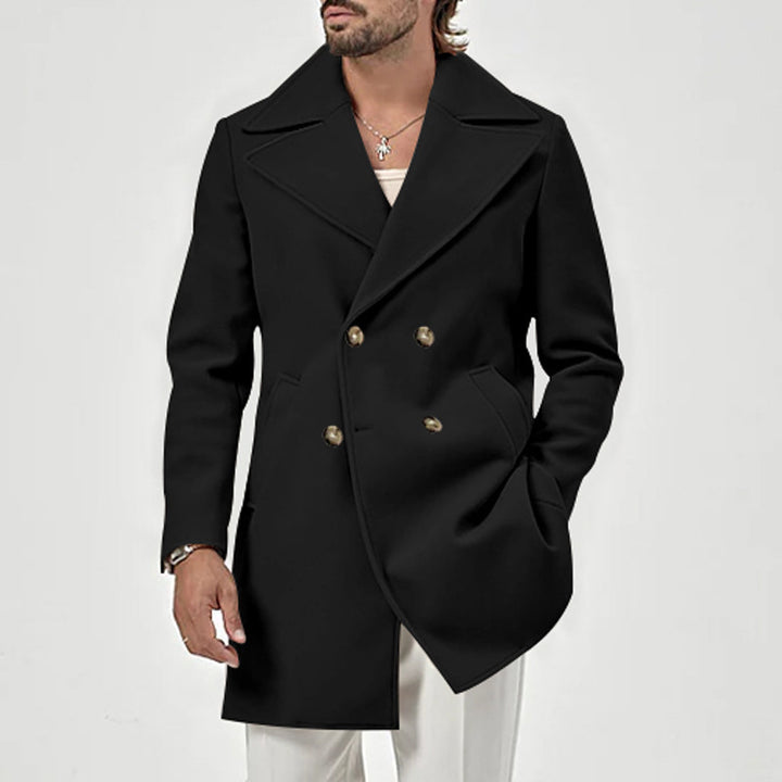 Men's elegant double coat with deep collar Lisslune