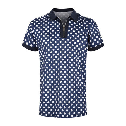 Men's polo shirt with modern stand-up collar and zipper Lisslune
