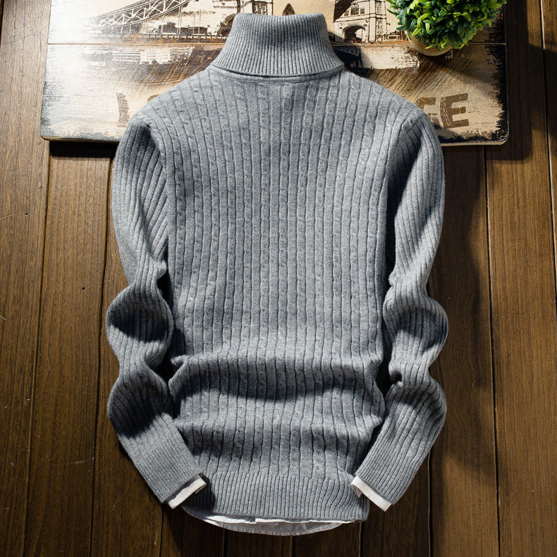 Men's turtleneck sweater with cable pattern Lisslune