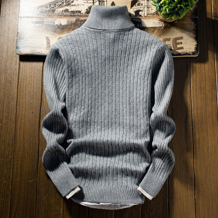 Men's turtleneck sweater with cable pattern Lisslune