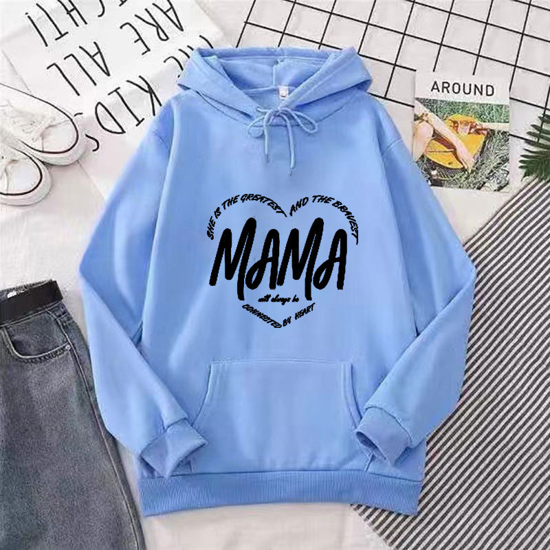 Women's hoodie with creative mama slogan Lisslune