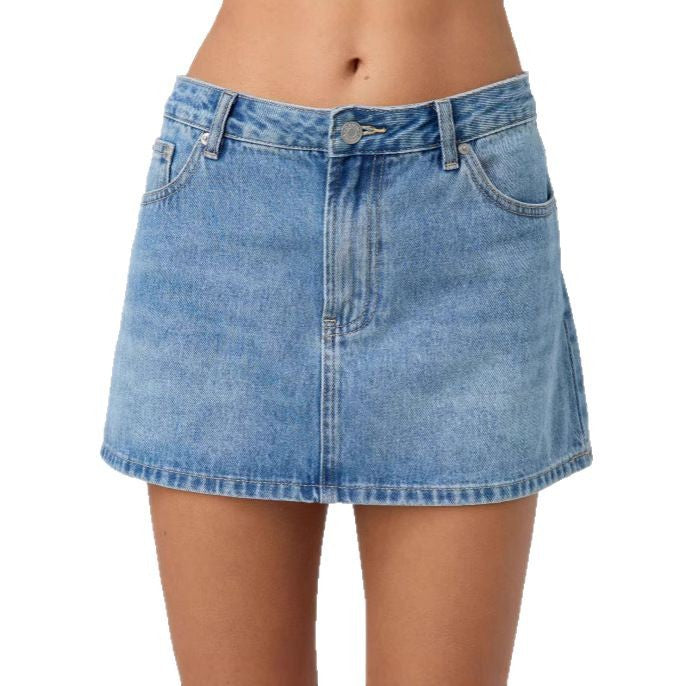 Women Denim Mini Skirt with Fashionable Pockets and Classic Cut Lisslune