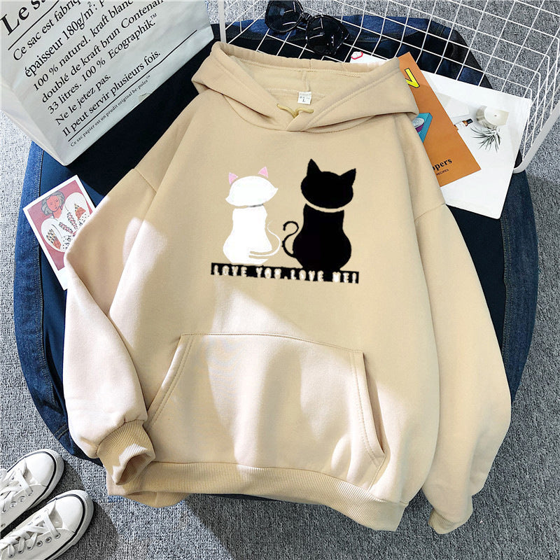 Women's hoodie with cute cat design and casual fit Lisslune
