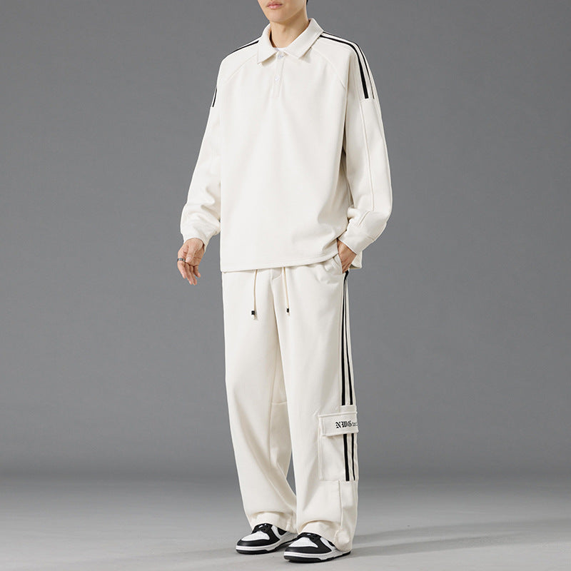 Men's sporty leisure set with high collar and practical pockets Lisslune