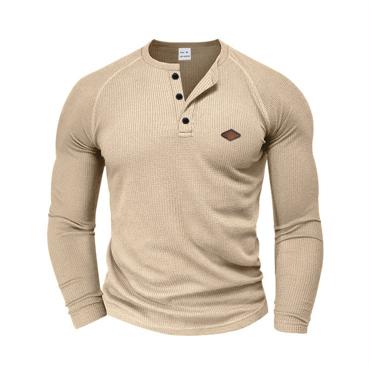 Men's Long Sleeve Shirt with Textured Fabric and Fashionable Button Details Lisslune