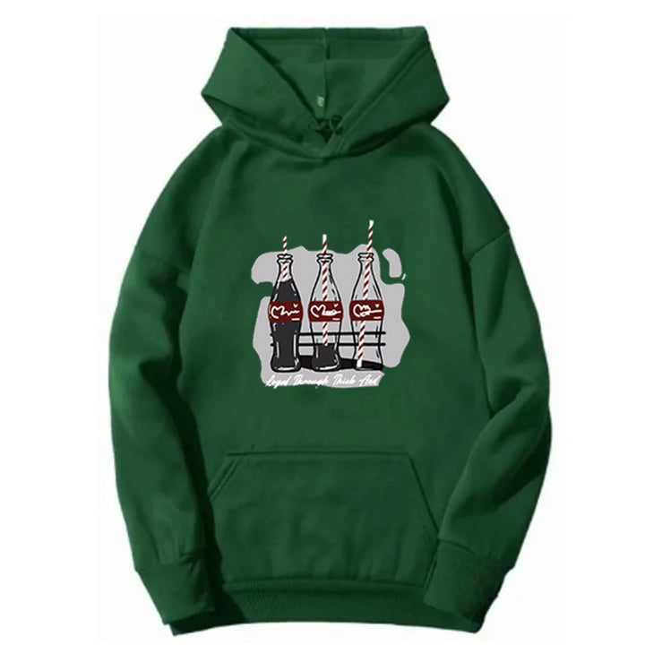 Women's hooded sweatshirt with playful Coca-Cola bottle motif Lisslune