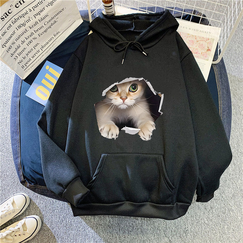 Women's hoodie with creative cat design Lisslune 1772612757