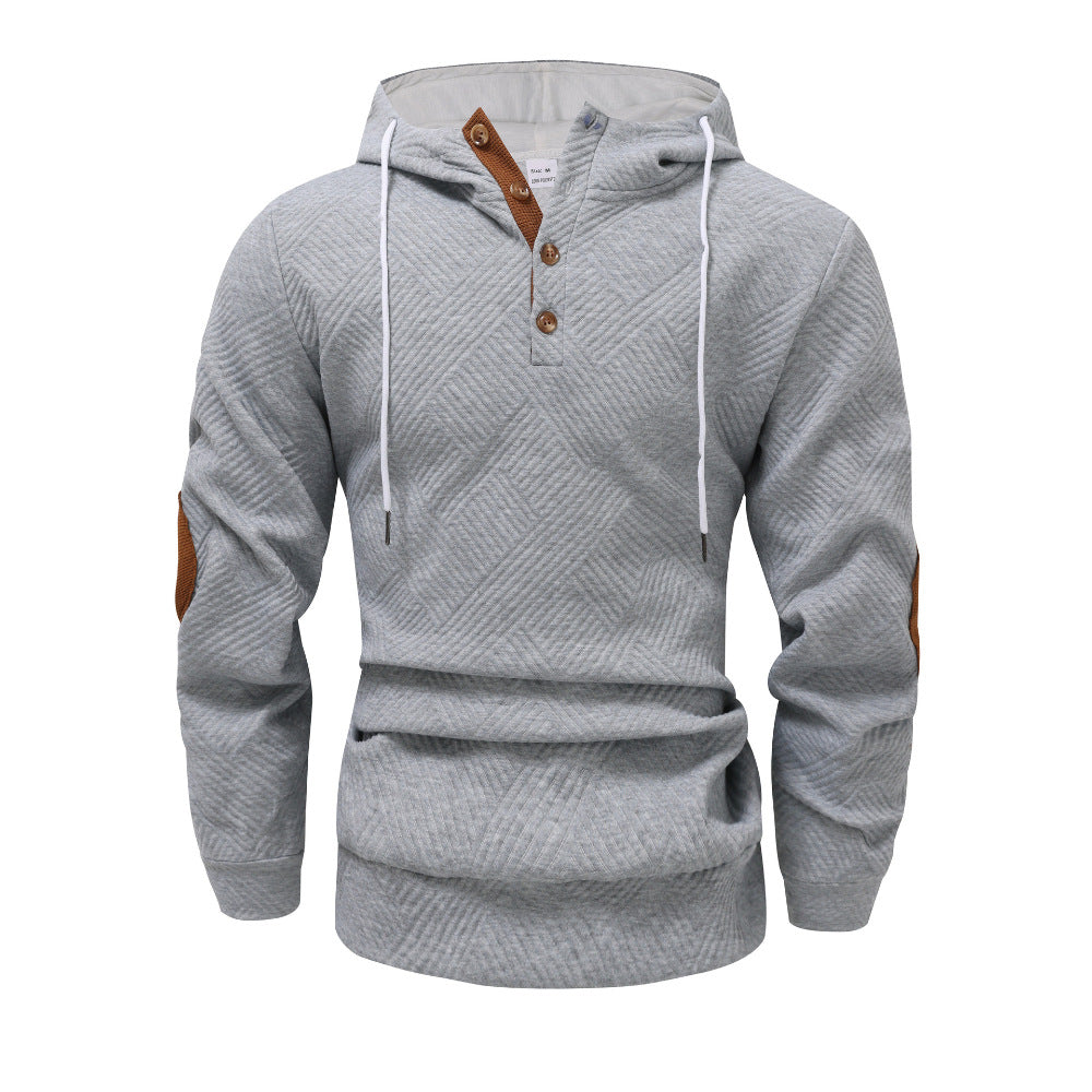 Men's sporty hooded sweatshirt with unique structural design and fashionable accents Lisslune