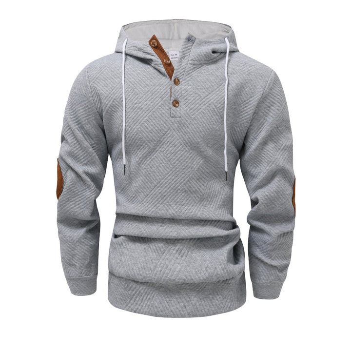 Men's sporty hooded sweatshirt with unique structural design and fashionable accents Lisslune