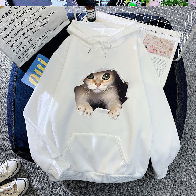 Women's hoodie with creative cat design Lisslune 1772612757
