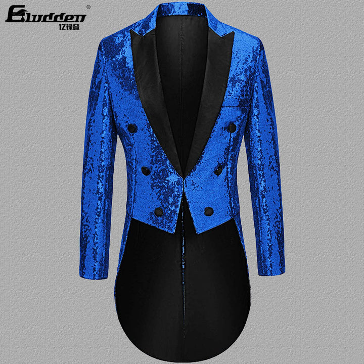 Men's sequin blazer with double button placket and elegant lapels Lisslune