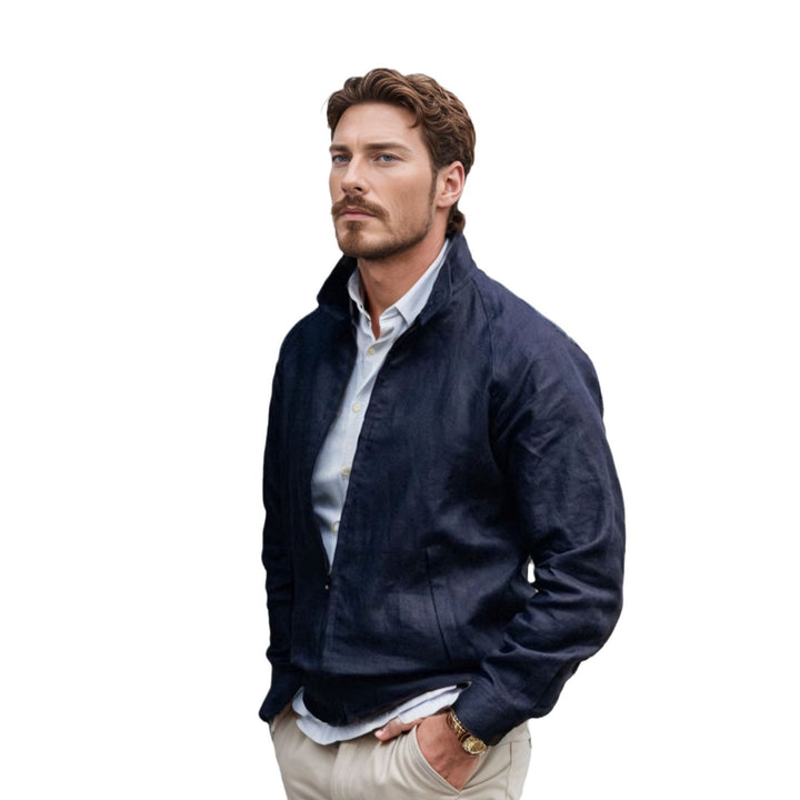 Men's lightweight quilted jacket with high collar and practical pockets Lisslune